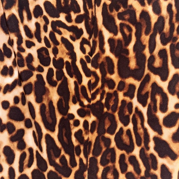 LAUREN RALPH LAUREN Leopard Print Side Ruched Sleeveless Sheath Dress Women's 10 - Picture 8 of 9